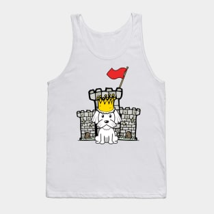 Cute white dog is king of the castle Tank Top